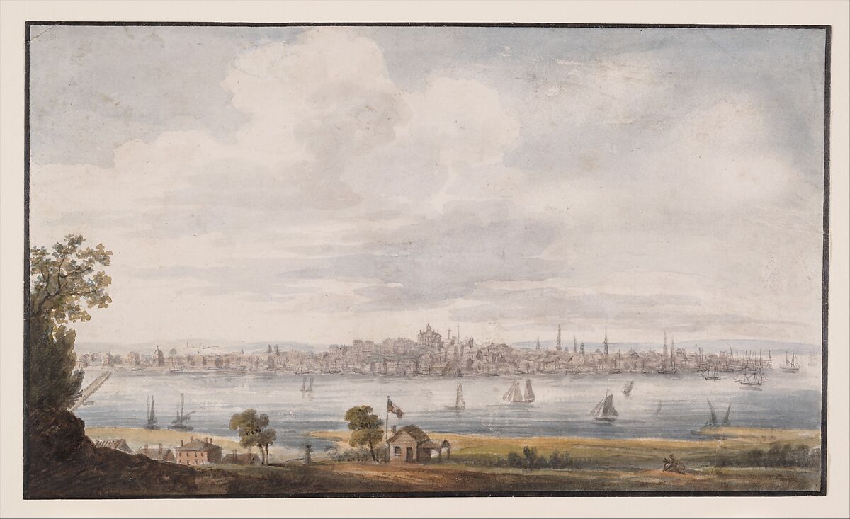 Albany, New York, Pavel Petrovich Svinin (1787/88–1839), Watercolor on off-white wove paper, American 