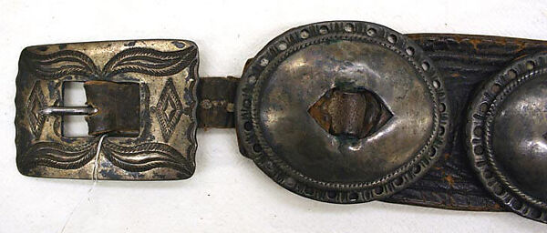 Belt, leather, silver, Navajo