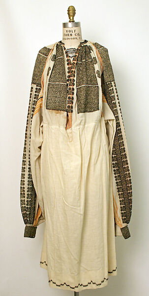 Ensemble, wool, cotton, Romanian