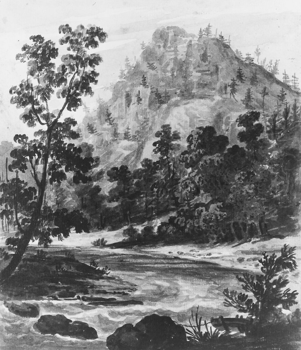 Delaware Water Gap (?), Pavel Petrovich Svinin (1787/88–1839), Watercolor on white laid paper, American 