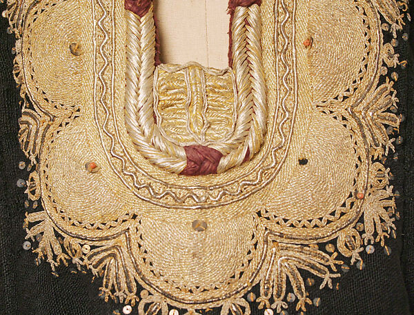 Tunic (Jebba), Wool, metal wrapped thread; embroidered