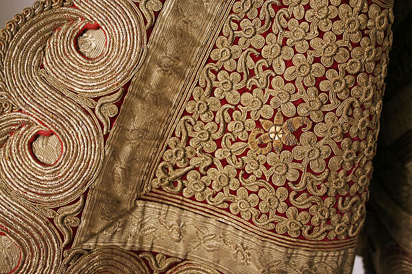 Coat, silk, metallic, Greek