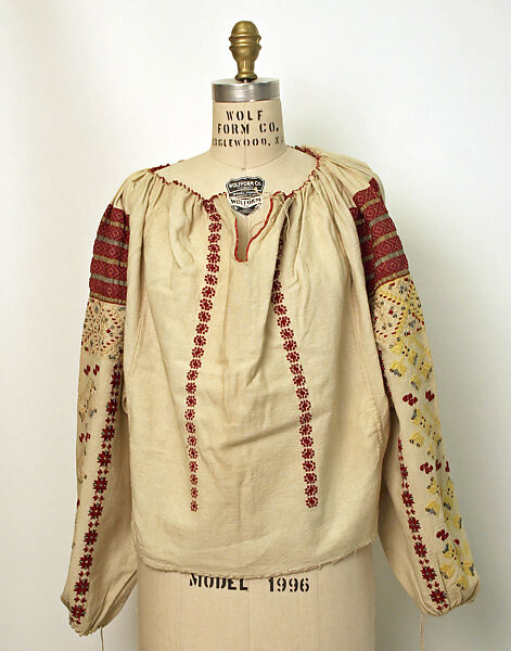 Blouse, cotton, silk, Romanian 