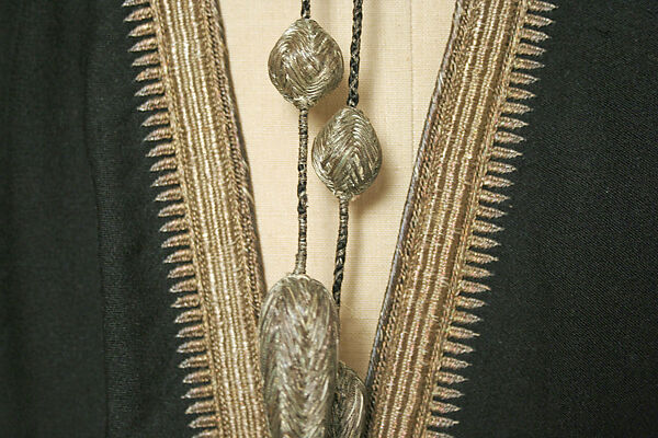 Abaya, Wool, metal wrapped thread; embroidered