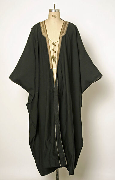 Abaya, Wool, metal wrapped thread; embroidered 