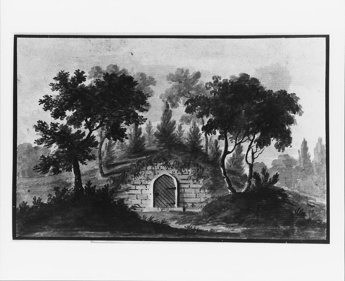 General Washington's Tomb at Mount Vernon (Copy after Engraving in The Port Folio Magazine, 1810), Pavel Petrovich Svinin (1787/88–1839), Watercolor on white laid paper, American