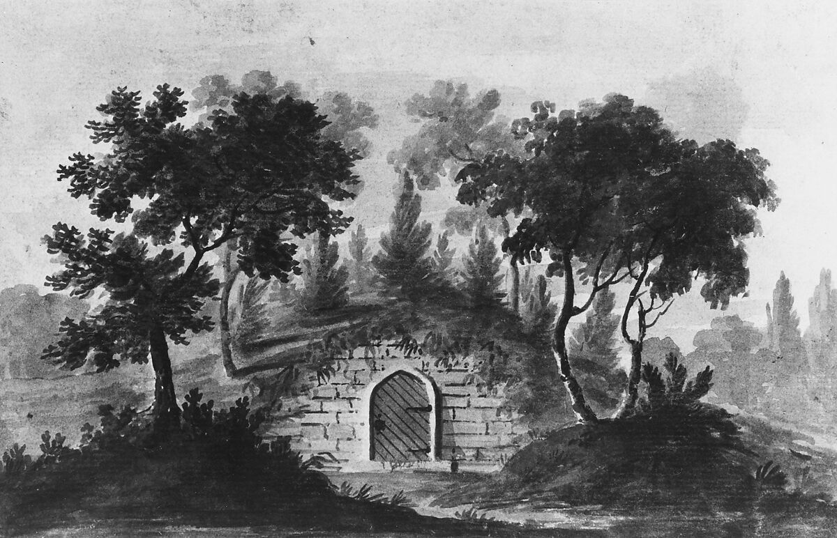 General Washington's Tomb at Mount Vernon (Copy after Engraving in The Port Folio Magazine, 1810), Pavel Petrovich Svinin (1787/88–1839), Watercolor on white laid paper, American