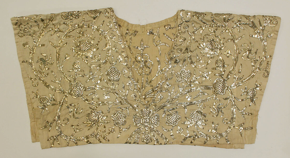 Wedding Ensemble, Silk, metal wrapped thread; embroidered 