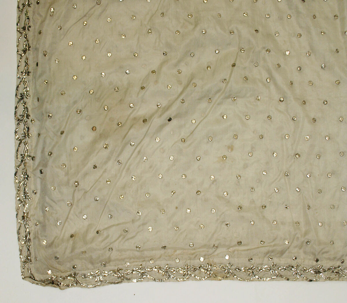 Wedding Ensemble, Silk, metal wrapped thread; embroidered