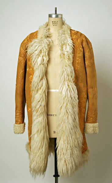 Coat, Leather, silk; embroidered 