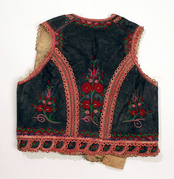 Vest, leather, wool, European, Eastern