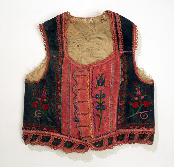 Vest, leather, wool, European, Eastern 