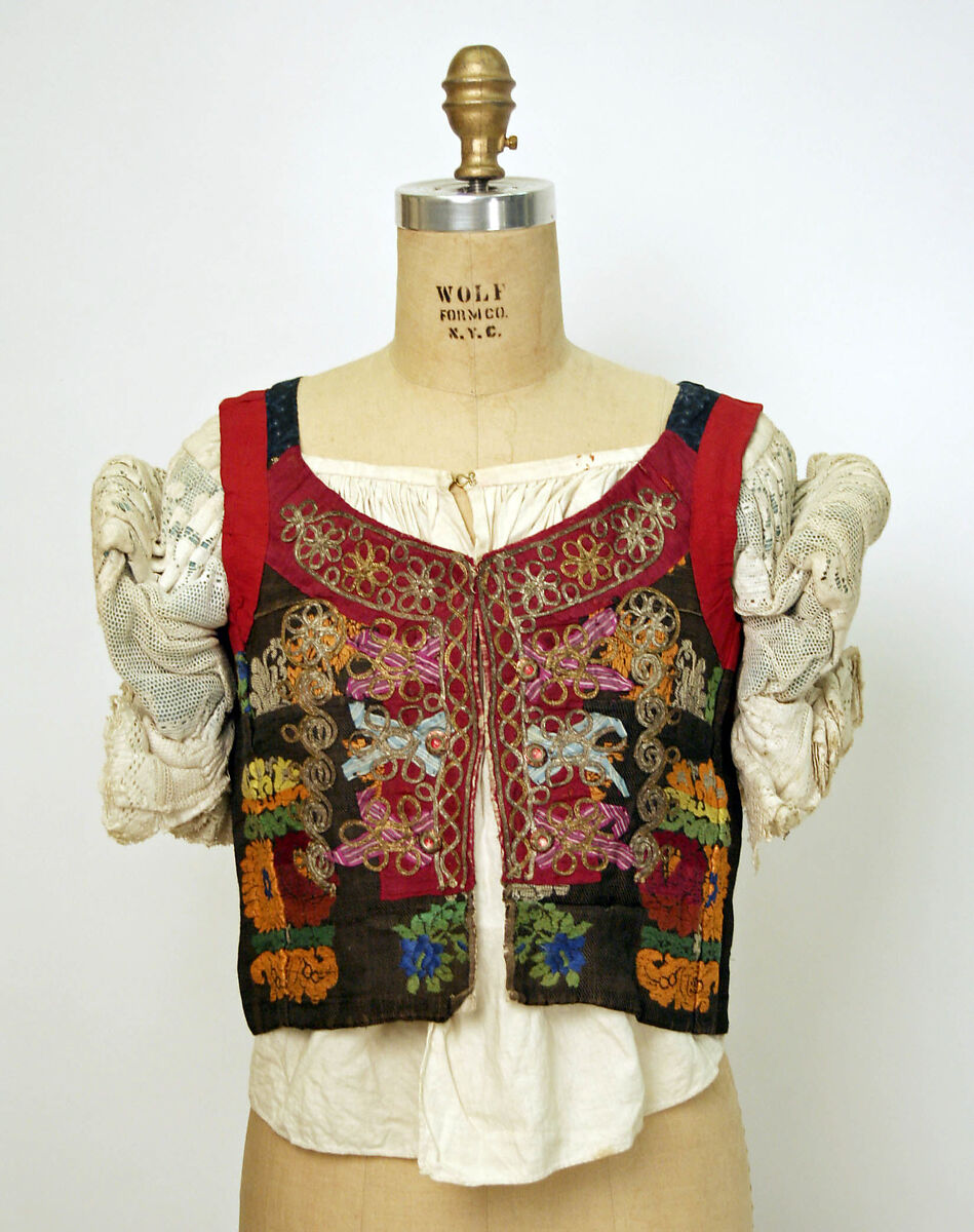 Ensemble, cotton, wool, Hungarian 