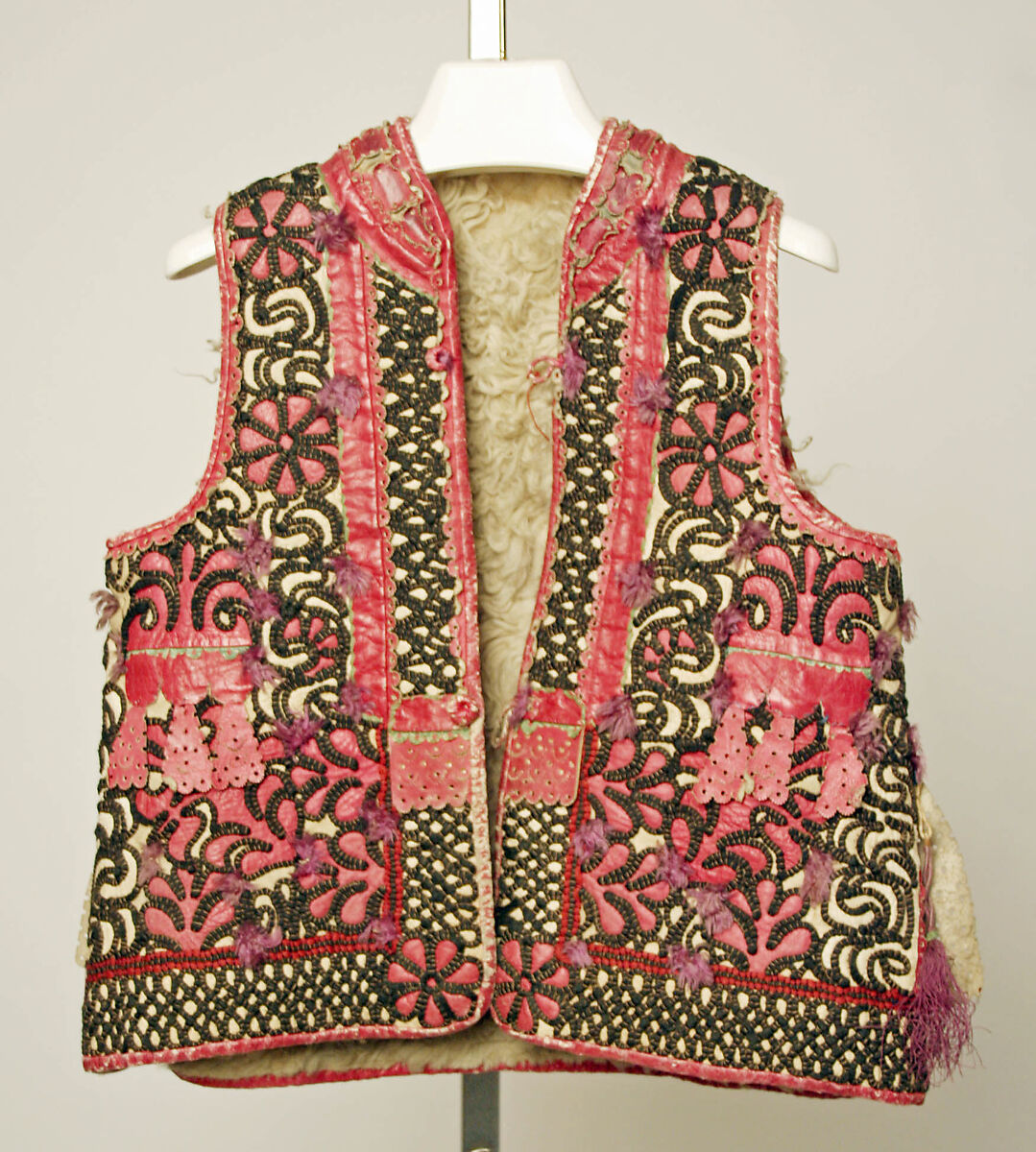 Vest, leather, wool, European, Eastern 