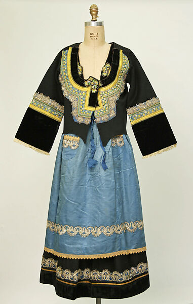 Ensemble, wool, silk, French (Breton) 