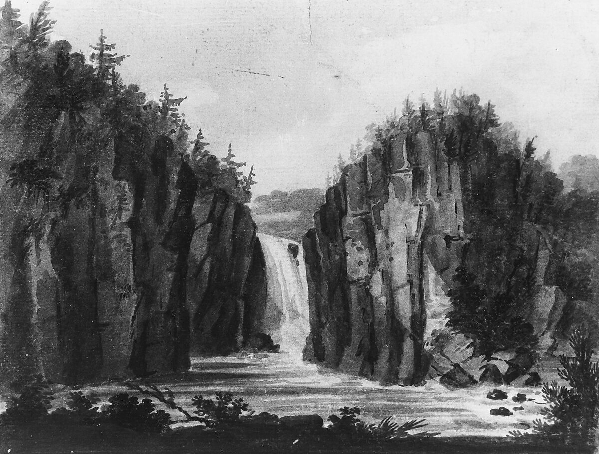 Passaic Falls, New Jersey (?), Pavel Petrovich Svinin (1787/88–1839), Watercolor on white laid paper, American 