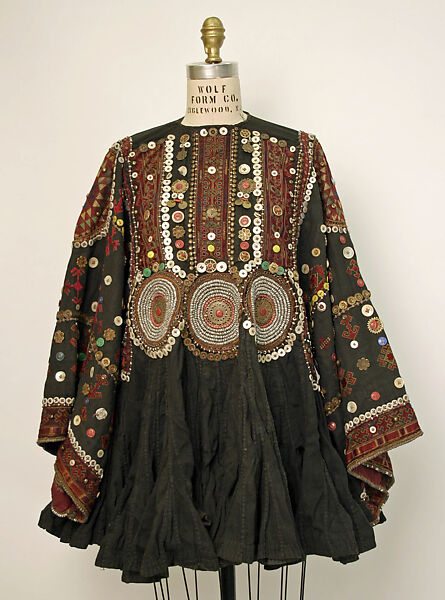 Wedding Tunic, Cotton, metal, synthetics; embroidered 