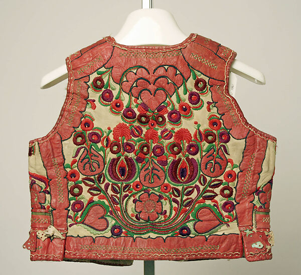 Vest, leather, wool, Hungarian