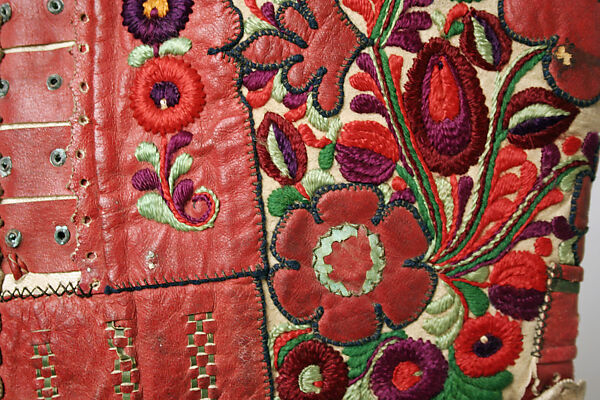 Vest, leather, wool, Hungarian