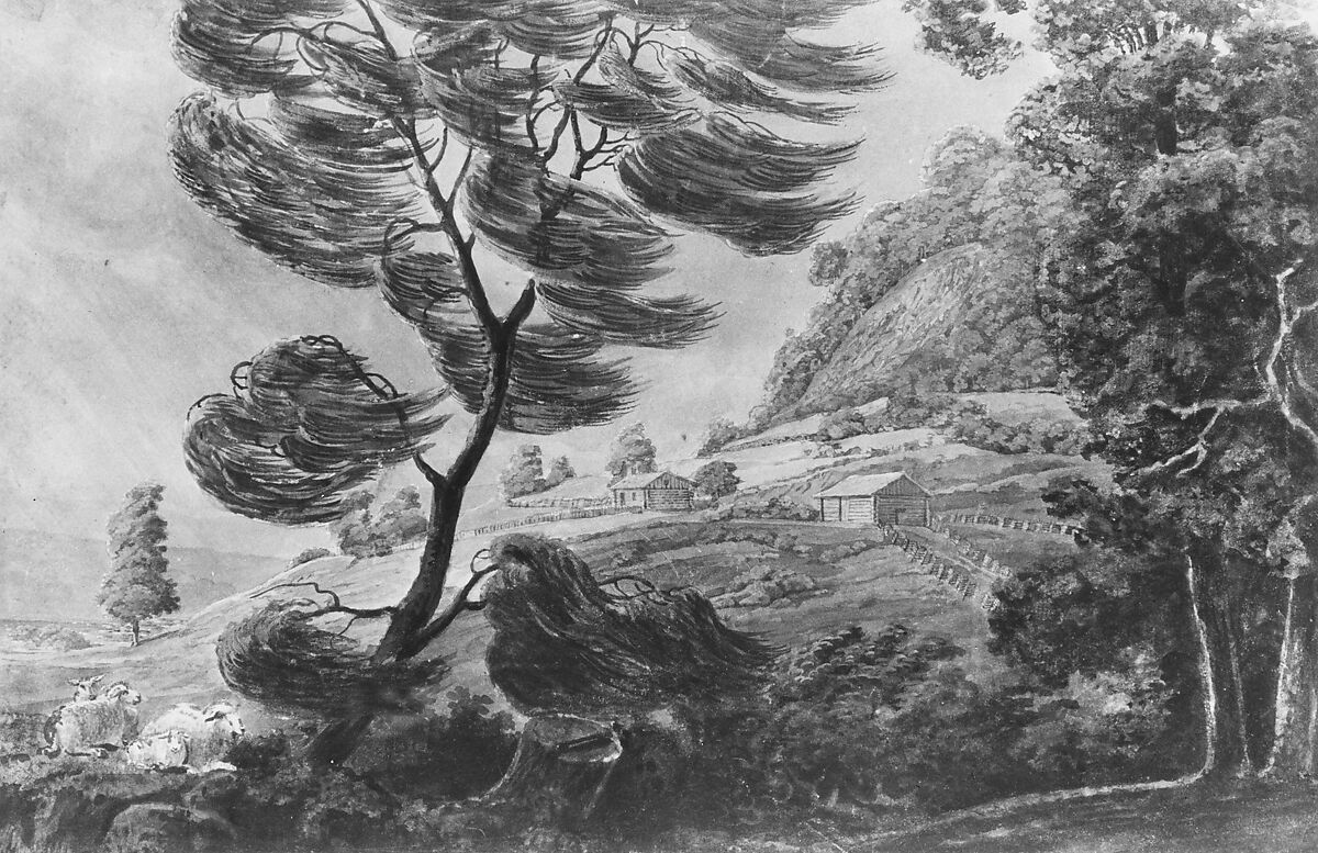 The Tornado, Pavel Petrovich Svinin (1787/88–1839), Watercolor and graphite on white wove paper, American 
