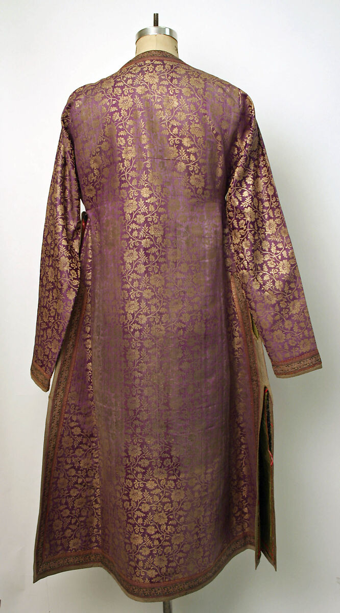 Coat, silk, silver gilt, India