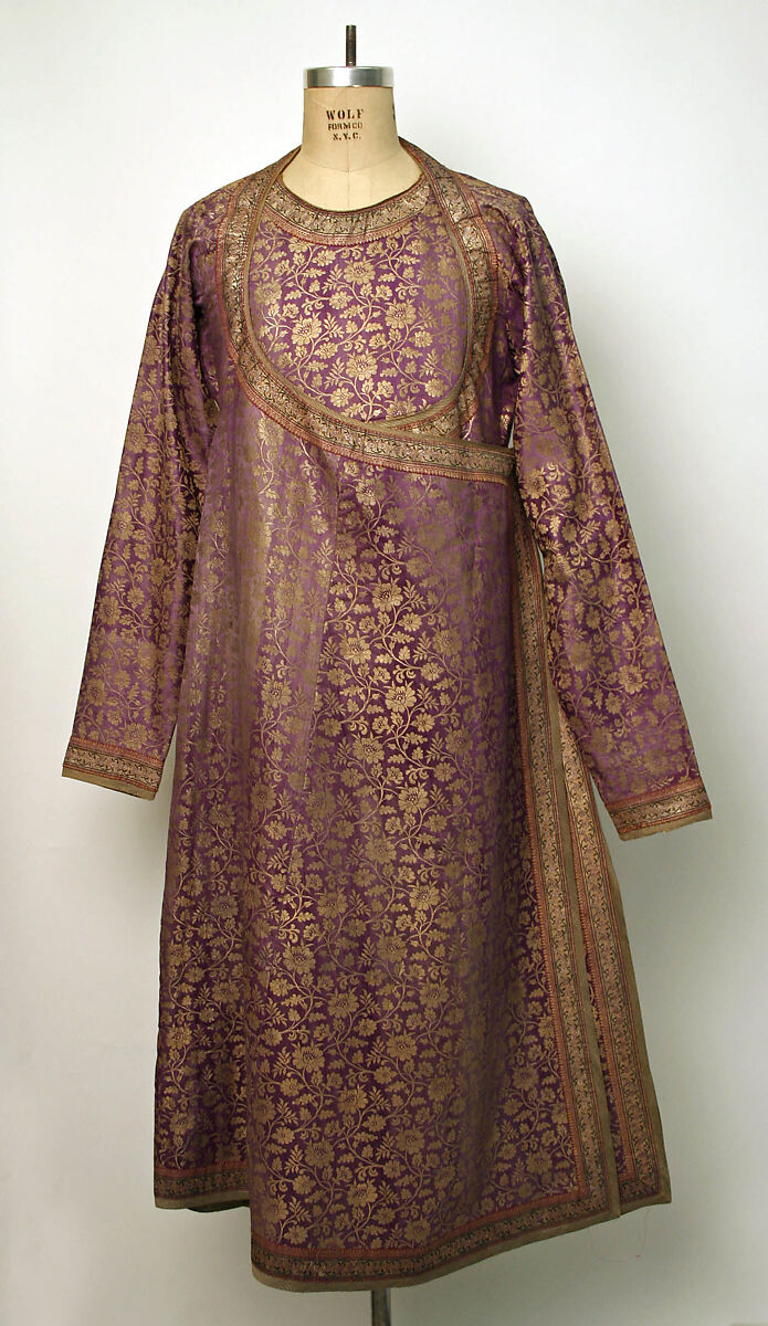 Coat, silk, silver gilt, India 