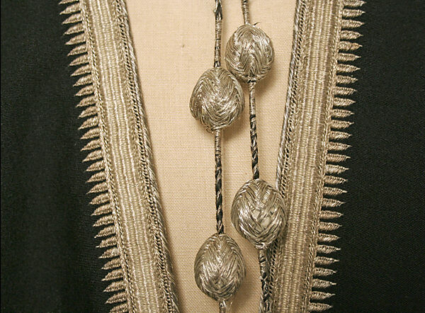 Robe, Wool, metal wrapped thread; embroidered