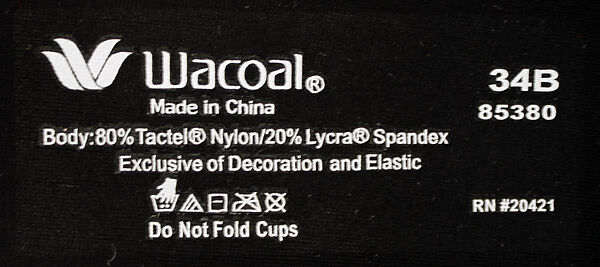 "iBra", Wacoal-America Inc. (American), synthetic blend, American