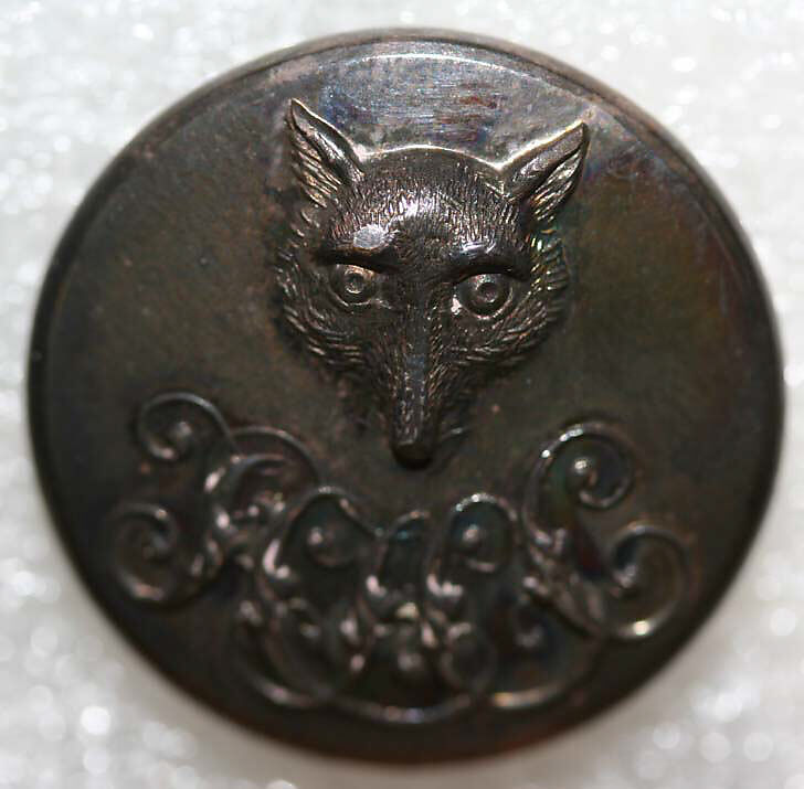 Button, metal, British