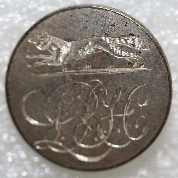 Button, metal, British