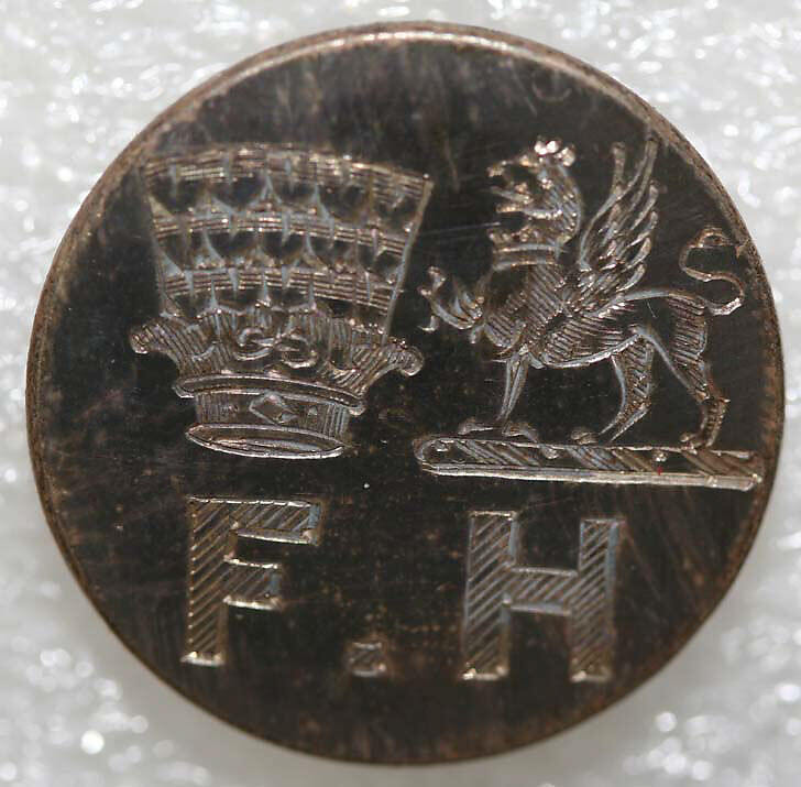 Button, metal, British