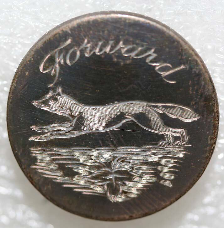 Button, metal, British