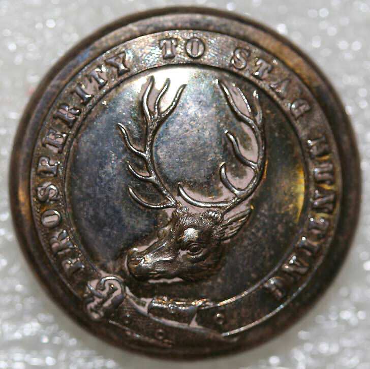 Button, metal, British