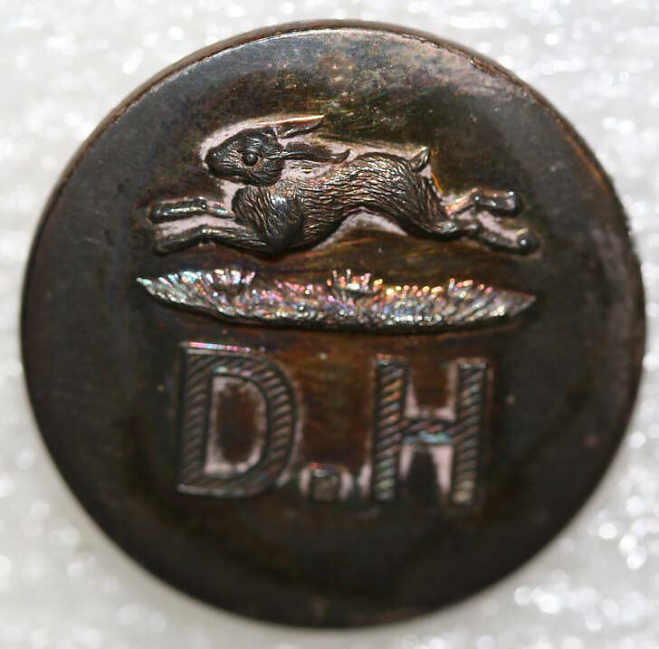 Button, metal, British