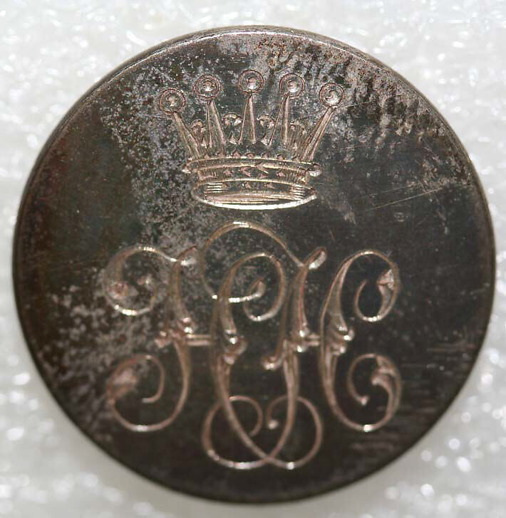 Button, metal, British