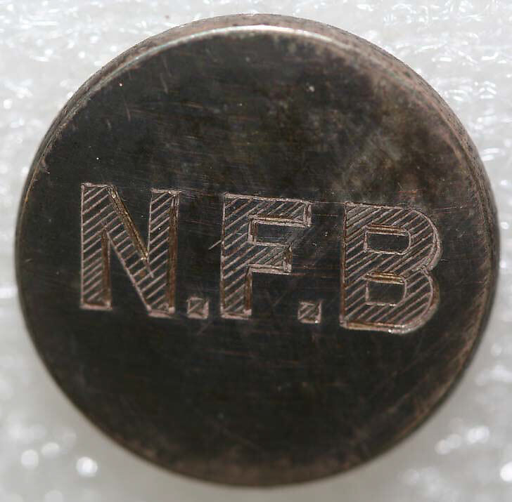 Button, metal, British