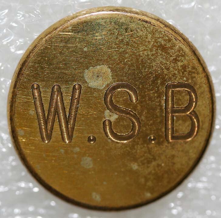 Button, metal, British