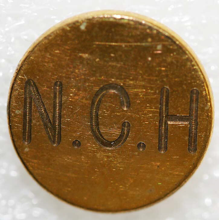 Button, metal, British