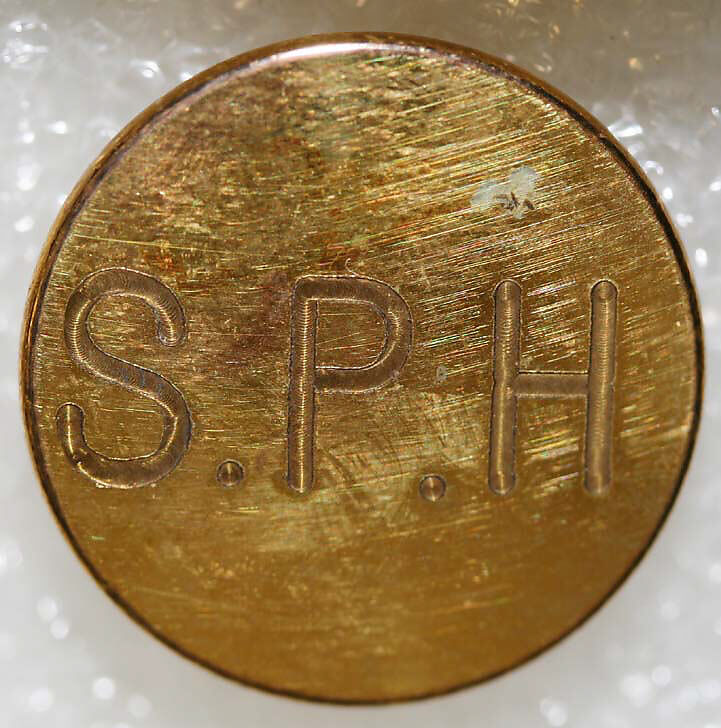 Button, metal, British