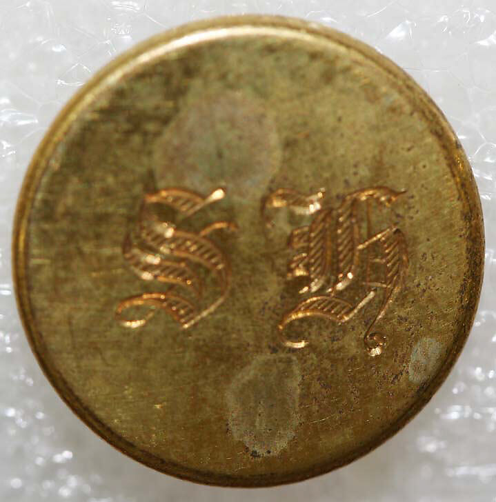 Button, metal, British