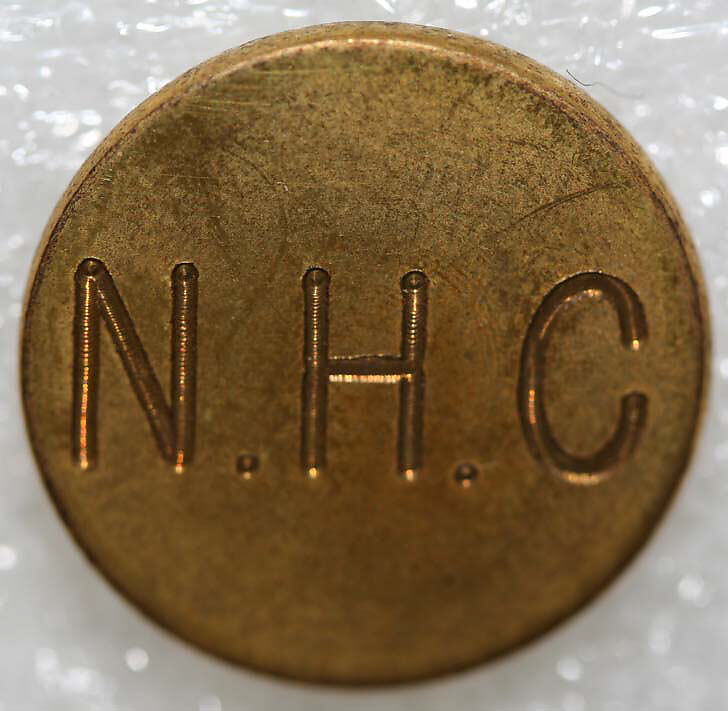 Button, metal, British