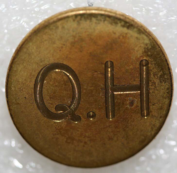 Button, metal, British