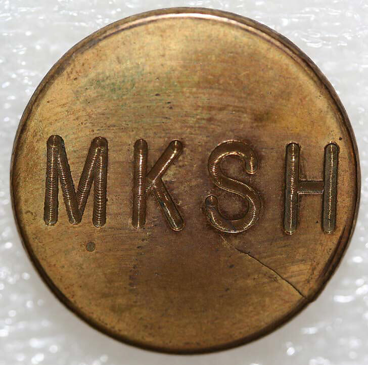 Button, metal, British