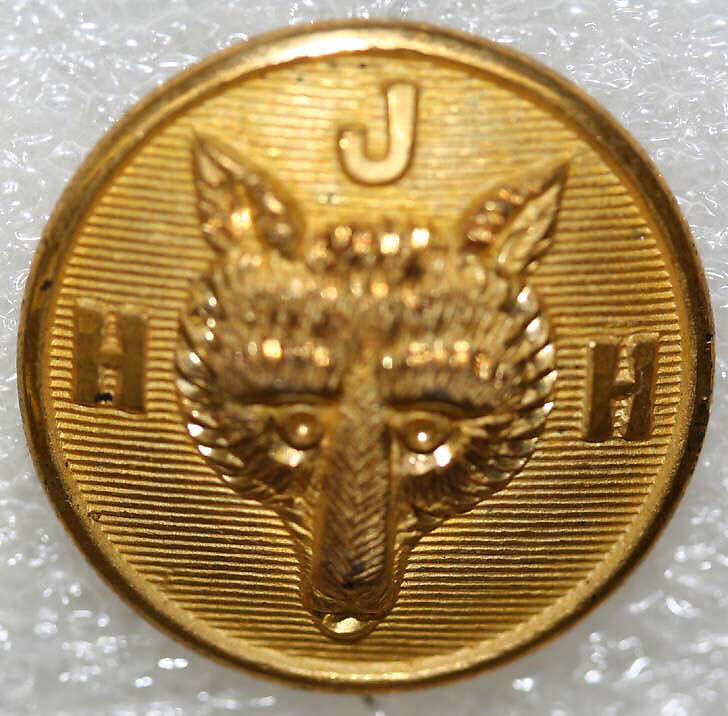 Button, metal, British