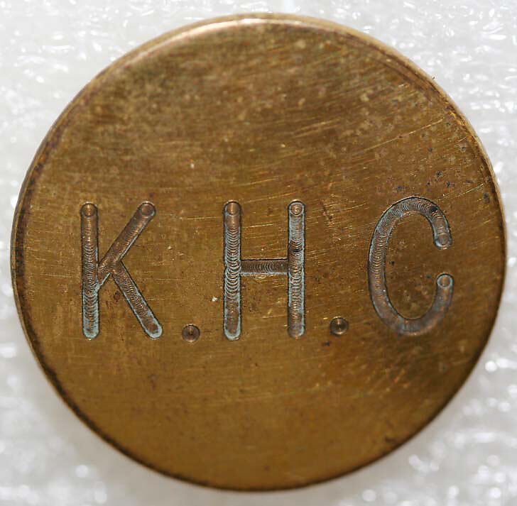 Button, metal, British