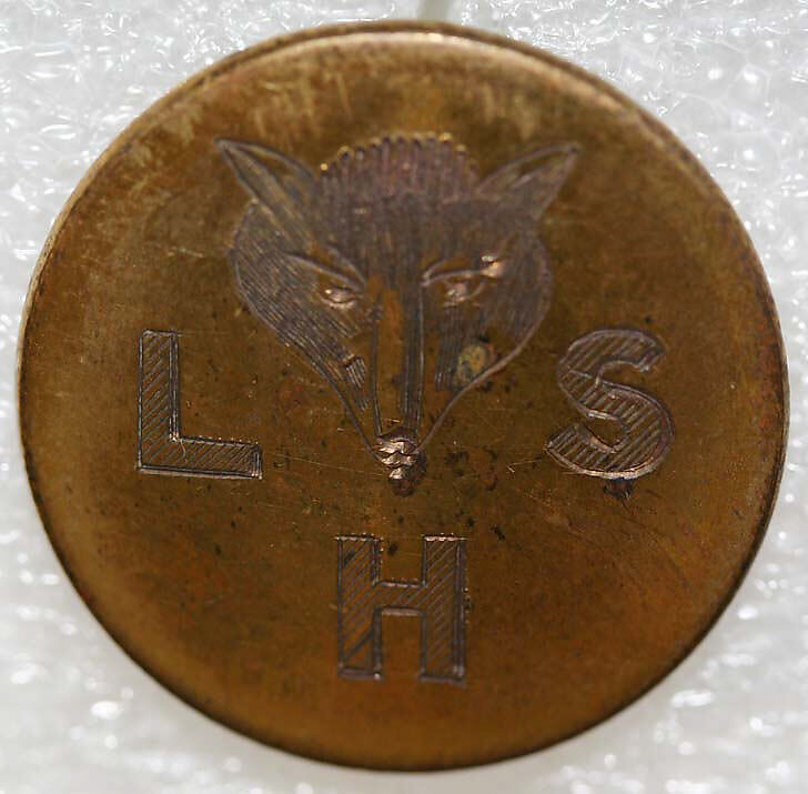 Button, metal, British