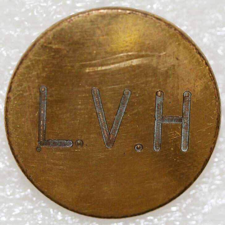 Button, metal, British