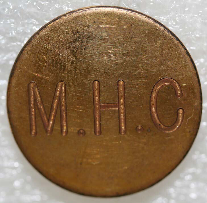 Button, metal, British