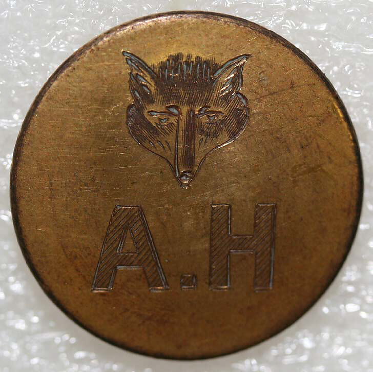 Button, metal, British