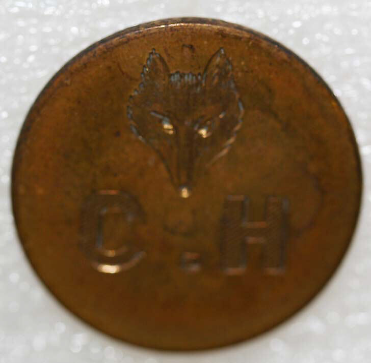 Button, metal, British